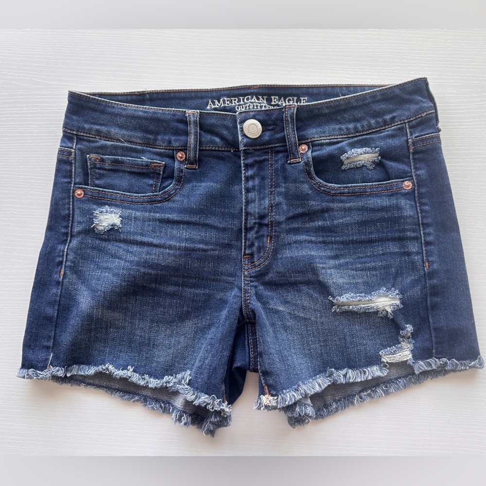 American Eagle Medium Wash Next Level Stretch Denim Shorts